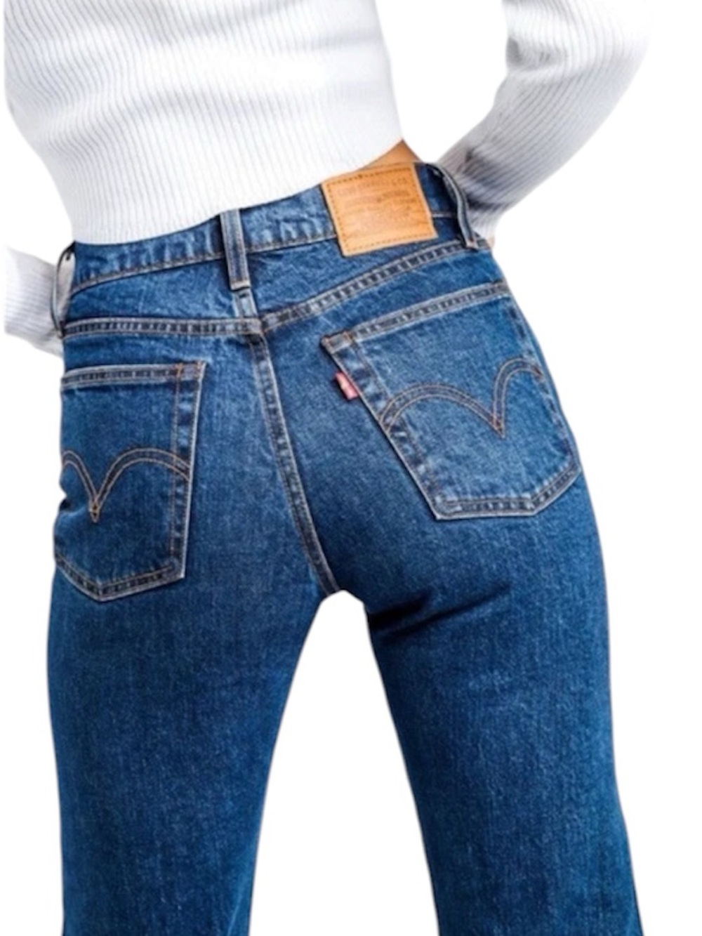 Levi Levi's Premium Wedgie Straight Button Fly Jeans Womens Size 24 x 26 Stretch